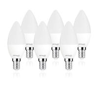Sigmaled lighting - Ampoule LED E14 6W (équivalent 40W) - 480 Lumen - Blanc Chaud 2800K - Culot Edison à Vis E14 - Lampe LED Bougie C37 - Lot de 6