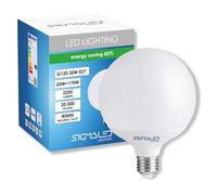 Sigmaled lighting - Ampoule LED E27 Globe G120 20W 2200 lm, Blanc Naturel 4000K, Équivalent 170W, CRI>80, Ø120 mm, Grande Ampoule LED Sphérique Décorative, Économie d’Énergie, Non Dimmable