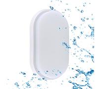 Sigmaled lighting, Plafonnier LED 15W pour extérieur, Étanche IP54, Blanc Chaud 3000K, 1350 Lm, Applique OVALE, Éclairage mural ou au plafond
