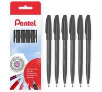 Sign Pen S520 Noir Couleur Marqueurs Pointe Fibre Fine 2 Mm Pointe 1 Mm Line Largeur (Lot De 6)