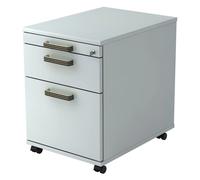 SIGNA AC20 - Caisson bureau sur roulettes poignée striée en plastique Gris