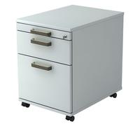 SIGNA AC20 SG - Caisson bureau sur roulettes Gris poignée striée en plastique