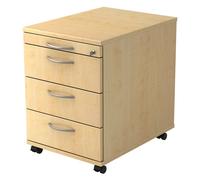 SIGNA AC30 BM - Caisson bureau sur roulettes Érable poignée arche métal