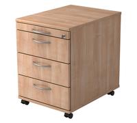 SIGNA AC30 BM - Caisson bureau sur roulettes Noyer poignée arche métal