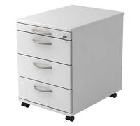 SIGNA AC30 - Caisson bureau sur roulettes poignée arche métal Blanc