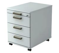 SIGNA AC30 - Caisson bureau sur roulettes poignée striée en plastique Gris