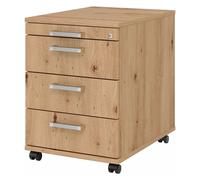 SIGNA AC30 CE - Caisson bureau sur roulettes Chênes Noueux poignée chrome métal