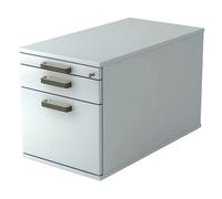 SIGNA TC20 - Caisson bureau sur roulettes poignée striée en plastique Gris
