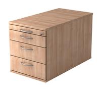 SIGNA TC30 BM - Caisson bureau sur roulettes Noyer poignée arche métal