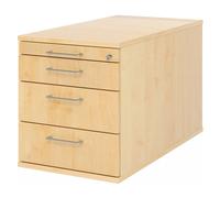 SIGNA TC30 BS - Caisson bureau sur roulettes Érable Poignée à étrier en métal
