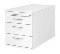 SIGNA TC30 - Caisson bureau sur roulettes Poignée à étrier en métal Blanc