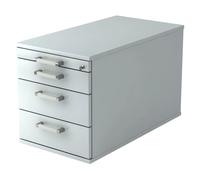 SIGNA TC30 - Caisson bureau sur roulettes poignée chrome métal Gris