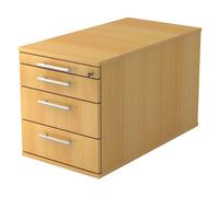 SIGNA TC30 - Caisson bureau sur roulettes poignée de bastingage plastique Hêtre