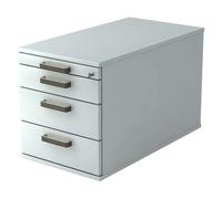 SIGNA TC30 - Caisson bureau sur roulettes poignée striée en plastique Gris