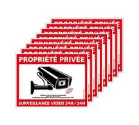 Signalétique.biz France - Autocollants Alarme Lot de 8 Stickers Alarme sécurité Protection Vidéosurveillance 8 x 6 cm résistants UV et Pluie