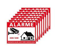 Signalétique.biz France - Autocollants Alarme Lot de 8 Stickers Alarme sécurité Protection Vidéosurveillance 8 x 6 cm résistants UV et Pluie