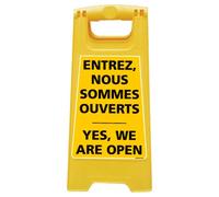Signalétique.biz France - Chevalet de signalisation - Entrez, Nous Sommes Ouverts - Dimensions 600x300mm
