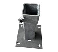 Signalétique.biz France - Fourreau à platine pied de poteau acier galvanisé. Fixation poteau disponible en plusieurs tailles -