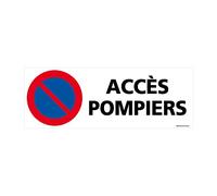 Signalétique.biz France - Panneau Aluminium Stationnement Interdit Acces Pompiers 350 x 125 mm