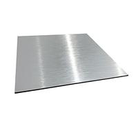 Signalétique.biz France - Panneau Composite Aluminium Brossé épaisseur 2 mm. Plaque alu avec au Centre un Polyéthylène (PVC) - 60 x 40 cm (600 x 400 mm) -