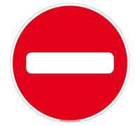 Signalétique.biz France - Panneau de Signalisation en Aluminium - Interdiction, Parking, Information - Diamètre 170 mm - Sens Interdit