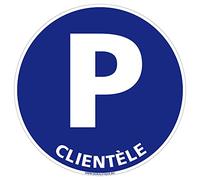 Signalétique.biz France - Panneau de signalisation PVC 1 mm. Panneau Interdiction, Parking et information en PVC rigide - Diamètre : 450 mm - Parking clientèle