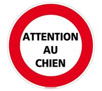 Signalétique.biz France - Panneau de signalisation PVC 1 mm. Panneau Interdiction, Parking et information en PVC rigide - Diamètre : 200 mm - Attention au chien