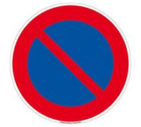 Signalétique.biz France - Panneau de signalisation PVC 1 mm. Panneau Interdiction, Parking et information en PVC rigide - Diamètre : 300 mm - Stationnement interdit picto