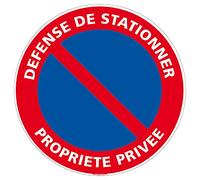 Signalétique.biz France - Panneau de signalisation PVC 1 mm. Panneau Interdiction, Parking et information en PVC rigide - Diamètre : 300 mm - Défense de stationner propriété privée