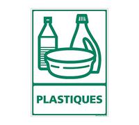 Signalétique.biz France - Panneau de Tri Selectif Plastiques en Adhesif 75 x 105 mm