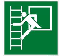 Signalétique.biz France - Panneau Fenêtre Secours Panneau Évacuation Plastique PVC ou Alu - 250 x 250 mm