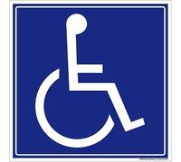 Signalétique.biz France - Panneau Information avec signalétique Personnes à Mobilité Réduite- 125 x 125 mm - Adhésif