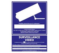 Signalétique.biz France - Panneau Information Surveillance Vidéo. Signalisation Information et Vidéoprotection - 450 x 630 mm - Plastique PVC 1,5 mm