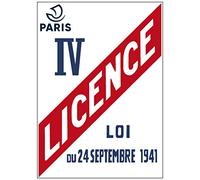 Signalétique.biz France - Panneau Licence IV - Personnalisable avec Logo de Votre Département - Paris - 150 x 200 mm - Aluminium 2 mm - Protection Anti-UV