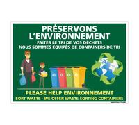 Signalétique.biz France - Panneau Nous Utilisons Le Tri Sélectif - Préservons l'environnement - Signalisation Environnement - 420 x 300 mm (42 x 30 cm) - Aluminium 2 mm