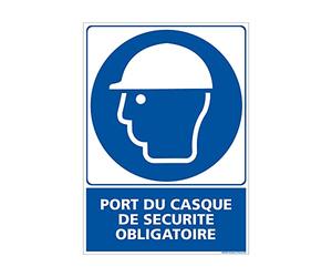 Signalétique.biz France - Panneau Obligation Port du Casque de Securite ISO 7010-150 x 210 mm - Adhesif