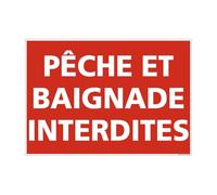 Signalétique.biz France, Panneau Pêche et Baignade Interdites, Protection anti UV, Dimensions 21 x 30 cm (210 x 300 mm), PVC rigide 1,5 mm
