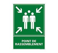 Signalétique.biz France, Panneau Point Rassemblement Sticker, Panneau PVC ou Alu, 15 x 21 cm (150 x 210 mm)