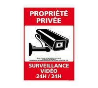 Signalétique.biz France - Panneau Propriété Privée Surveillance Vidéo 24h/24. G1533. Sticker, panneau PVC ou Aluminium. Vidéosurveillance - 150 x 210 mm - Adhésif