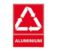 Signalétique.biz France -Panneau Recyclage ALUMINIUM, Tri sélectif des déchets alu. Recyclage en Déchetterie - 450 x 630 mm - Plastique PVC 1,5 mm