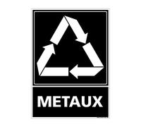 Signalétique.biz France - Panneau Recyclage METAUX, Tri sélectif des déchets métalliques- 150 x 210 mm - Plastique PVC 1,5 mm