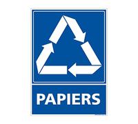 Signalétique.biz France - Panneau Recyclage PAPIERS, Tri sélectif des déchets métalliques. Recyclage en déchetterie. Autocollant, PVC ou Alu, au choix - 300 x 420 mm - Plastique PVC 1,5 mm
