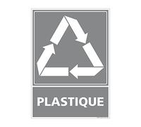Signalétique.biz France - Panneau Recyclage PLASTIQUE, Tri sélectif des déchets plastiques - 150 x 210 mm - Plastique PVC 1,5 mm