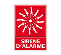 Signalétique.biz France -Panneau Sirène d'Alarme Incendie - Signalisation Sécurité Incendie - 75 x 105 mm - Adhésif