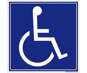 Signalétique.biz France - PanneauPanneau Information avec signalétique Personnes à Mobilité Réduite- 250 x 250 mm - Aluminium 2 mm