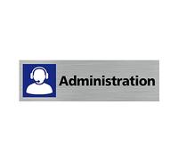 Signalétique.biz France - Plaque de porte ADMINISTRATION (Q0226) - 170 X 50 mm - Plaque aluminium brossé de 2mm