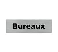 Signalétique.biz France - Plaque de porte BUREAUX (Q0138) - 170 X 50 mm - Plaque aluminium brossé de 2mm