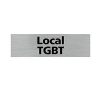 Signalétique.biz France - Plaque de porte LOCAL TGBT (Q0152) - 170 X 50 mm - Adhésif aspect aluminium brossé