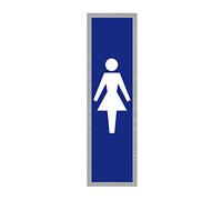 Signalétique.biz France - Plaque de porte WC FEMMES (Q0133) - 50 X 170 mm - Plaque aluminium brossé de 2mm