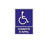 Signalétique.biz France - Signaletique.biz France Panneau Sonnette d'appel Rampe d'acces 75 x 105 mm